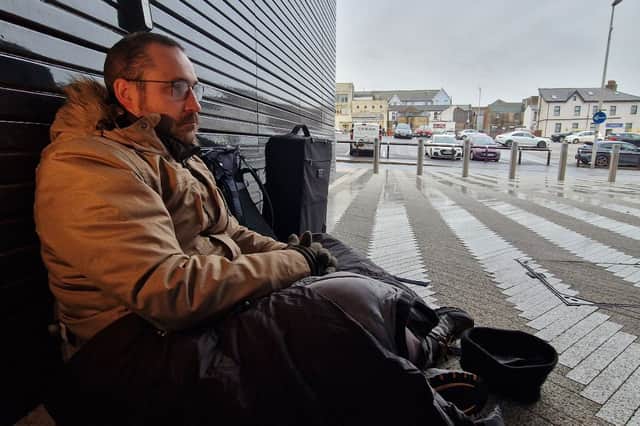 Richie is sleeping rough in Blackpool to highlight homelessness and addiction
