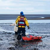 Coastguard crews in Fleetwood shared pictures of the dramatic rescue on Marine Beach at 11.20am this morning (Thursday, January 4).

