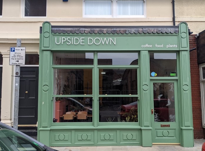 Upside Down, 28 Edward Street, Blackpool. "Delicious food and drinks served in a stylish environment."