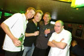 Lads on a night out at Brannigans in 2003