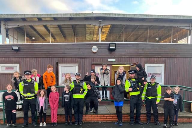 The Neighbourhood Policing Team with members of Blackpool Boys and Girls Club