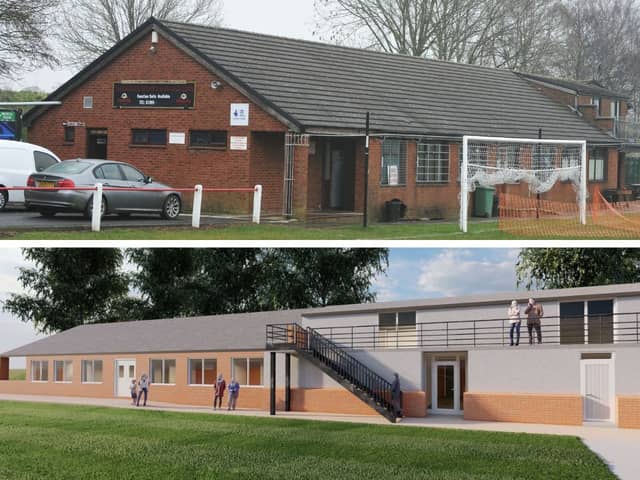 Top: Garstang Community Sports Club in 2016. Bottom: how it is set to look following the refurbishment.