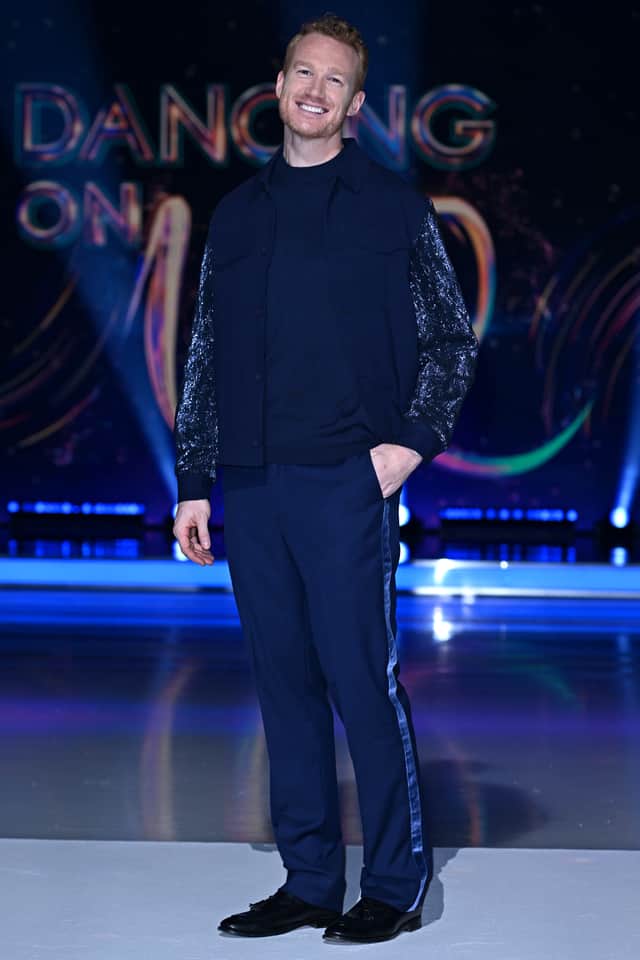 Greg Rutherford MBE attends the "Dancing On Ice" photocall on January 10, 2024. (Photo by Kate Green/Getty Images)