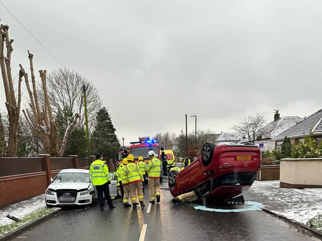 The crash happened in Hardhorn Road in Poulton, near the junction with High Cross Road, at around 9.55am