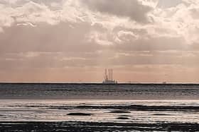 Residents were amazed to see a massive 'jack-up rig' being moved off the coast of St Annes (Credit: Relax St Annes on Sea)