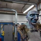 A Ghost Train monster gets repaired in the art studio at Blackpool Pleasure Beach