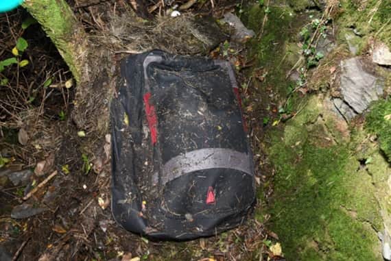 The suitcase found on land off Ashes Lane, Staveley, near Kendal in Cumbria. The suitcase was found to contain some of Eddie's body parts