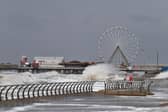 Waves hit Blackpool during a  previous storm