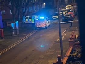 Blackpool Police attending the stabbing incident at Claremont Court on January 22.
