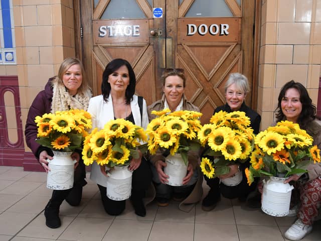 The cast of the iconic musical 'Calendar Girls' have arrived in Blackpool (Credit: Neil Cross)