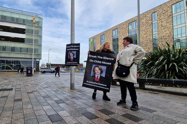 Ronay Crompton with Julie Bindel, an investigative journalist who supports the Justice For Charlene Downes campaign. Photo credit: Lucinda Herbert