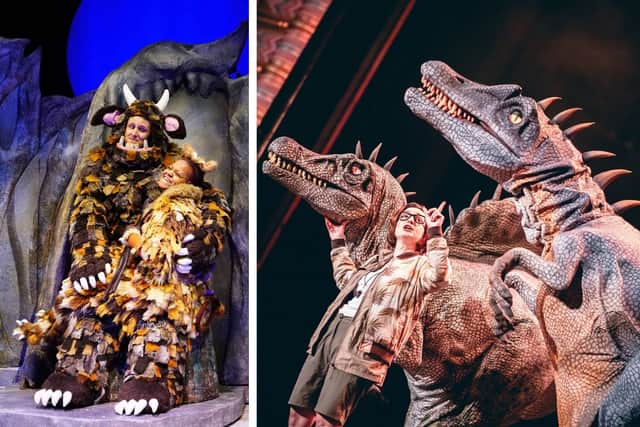 Left: The Gruffalo’s Child. Right: Jurassic Earth Live.