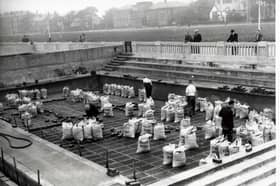 On the shore by Lytham Green were the mussel tanks where the shellfish were kept alive in fresh water to cleanse their systems before they went to market, 1950