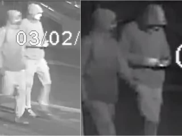 Officers want to speak to these two people following an arson attack in Blackpool (Credit: Lancashire Police)