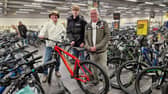 Live Like Ralph - David Nuttall (left) and Neil Roberts (right) took young Callum (centre) to pick out a new bike after his was stolen by a machete-wielding thug