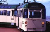 One of the old style trams at the terminus