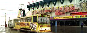 A tram by Central Pier