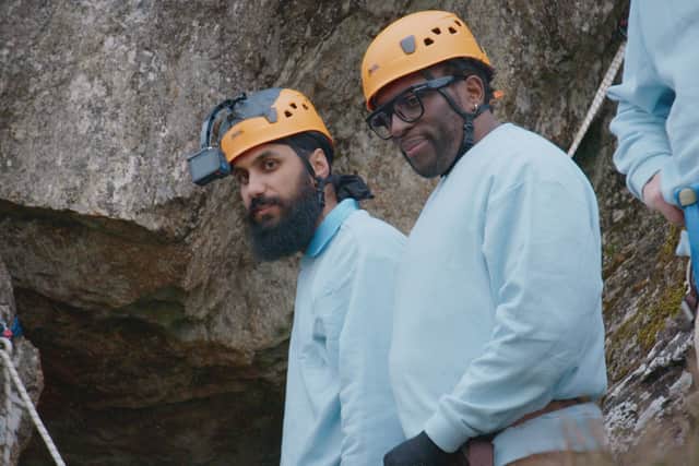 Verdi (left) in the first episode, before he climbed down the hill in question!