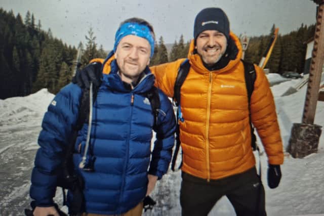 James Bingham (left) and Jordan Wylie climbed to the summit of Mount Hoverla, Ukraine