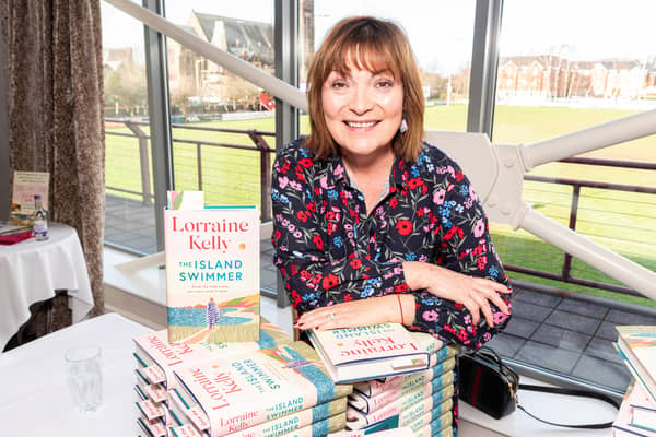 Lorraine pictured at a literary launch of her new book The Island Swimmer