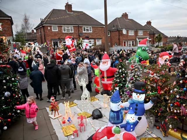 His neighbours on Carisbrooke Road, Friar Park, Wednesbury, lined the street to welcome him home (Credit: Express and Star/ SWNS)