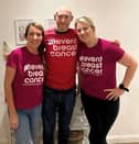 Kellie, Jess and Carl fundraising in support of Prevent Breast Cancer.