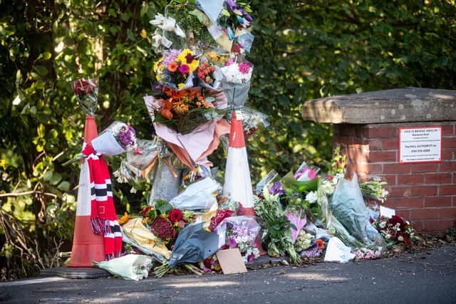 Tributes left at the scene of the crash