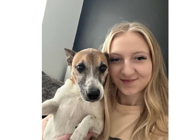 Ellie Chapman claims her pet 10-year-old Jack Russell Ozzy can say her name - and has the footage to prove it Picture: SWNS