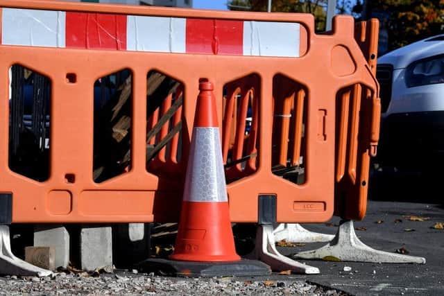 Needles have been found stuck into cones on the A585