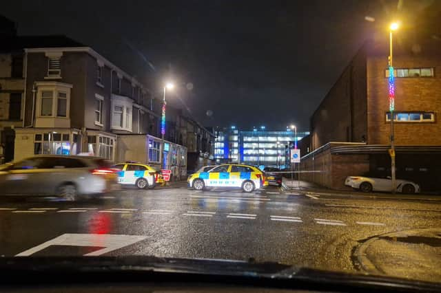 Police have cordoned off Lord Street in Blackpool after a man has died