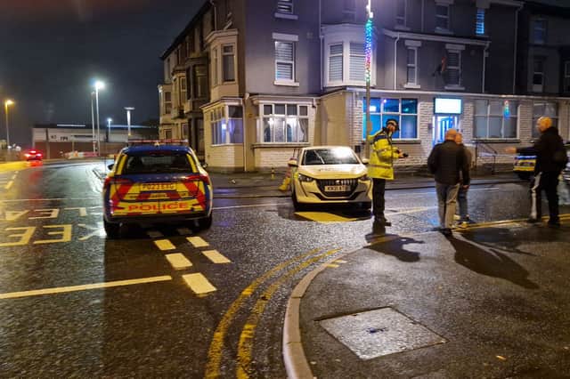 Police have cordoned off Lord Street in Blackpool after a man has died