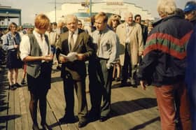 David Jason filming an episode of Frost on North Pier, Blackpool