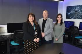 From left: Nicola Clayton, Blackburn College, Jon Lomas, Lancaster University and business owner Lisa Edge.