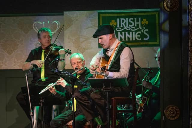 Asa Murphy and the band Shenanigans in Irish Annie's. Credit: David Munn