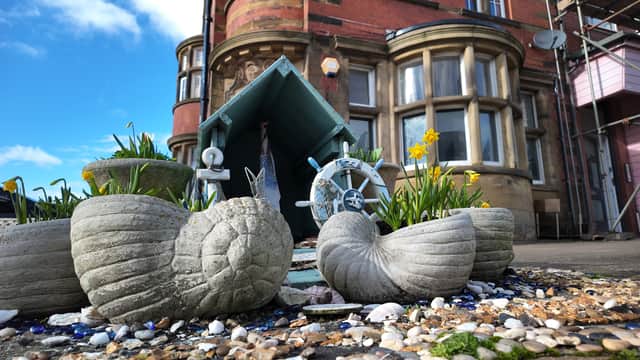 A decorative pebble arrangement in Ansdell