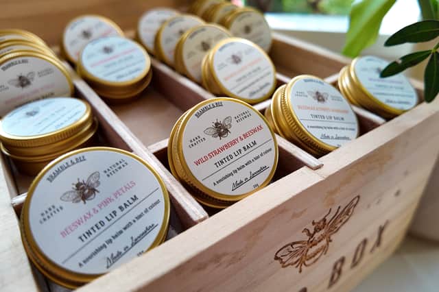 Organic lip balms made with beeswax