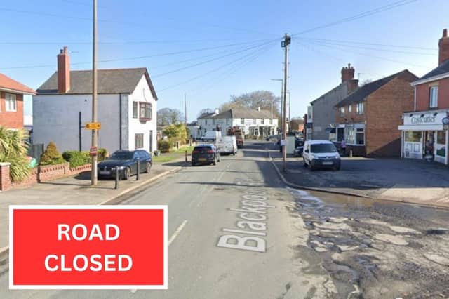Blackpool Road in Poulton-le-Fylde was closed between 1:30am and 6:00am in the morning. 