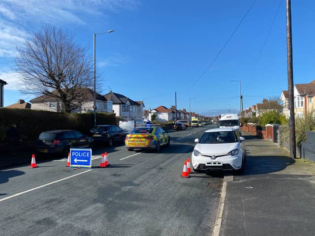 An elderly pedestrian was struck by a van on Cumberland Avenue in Cleveleys