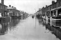 Residents in Gorton St, Blackpool were badly hit by the flash floods of 1956
