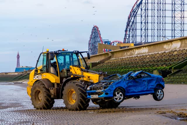 Council officials said the cars were taken onto the sands near South Shore by the drivers (Credit: Lee Long / SWNS)