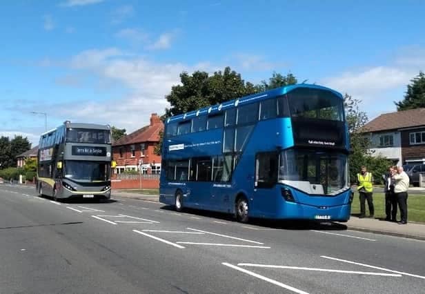 The Wrightbus electric bus being tested in Blackpool in 2022