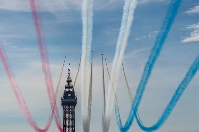 The Red Arrows  will perform a brand new display high above the seafront opposite The Blackpool Tower (Credit: VisitBlackpool)