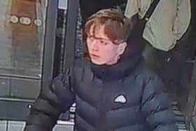 Officers want to speak to this suspect after a man was threatened with a knife in Blackpool (Credit: Lancashire Police)