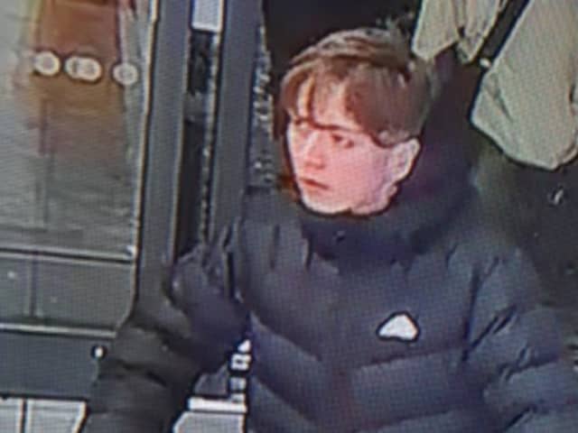 Officers want to speak to this suspect after a man was threatened with a knife in Blackpool (Credit: Lancashire Police)