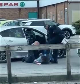 Lancashire Police has launched an investigation into footage which shows an officer kicking a man in the head in Oswaldtwistle
