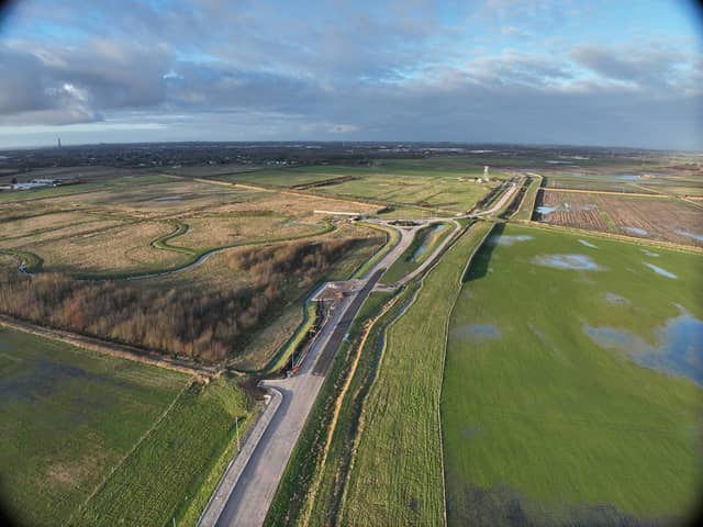 New aerial photos show the final stages of construction of the M55 to Heyhouses Link Road are well advanced, however prolonged wet weather has hampered progress and it is now scheduled to open in June 2024