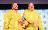 Actors Aaron Paul and Bryan Cranston of Breaking Bad, a Netflix show about the pair's unlikely partnership to make illegal drugs in makeshift labs. (pic by Getty)