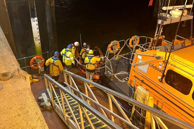 Crews received a 999 call from a casualty who was cut off by the tide (Credit: HM Coastguard Fleetwood)