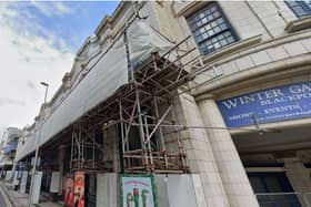 Scaffolding which is being removed (picture by Google)