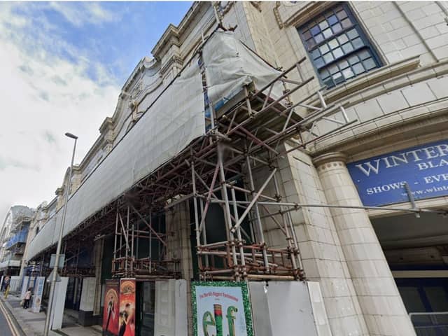 Scaffolding which is being removed (picture by Google)